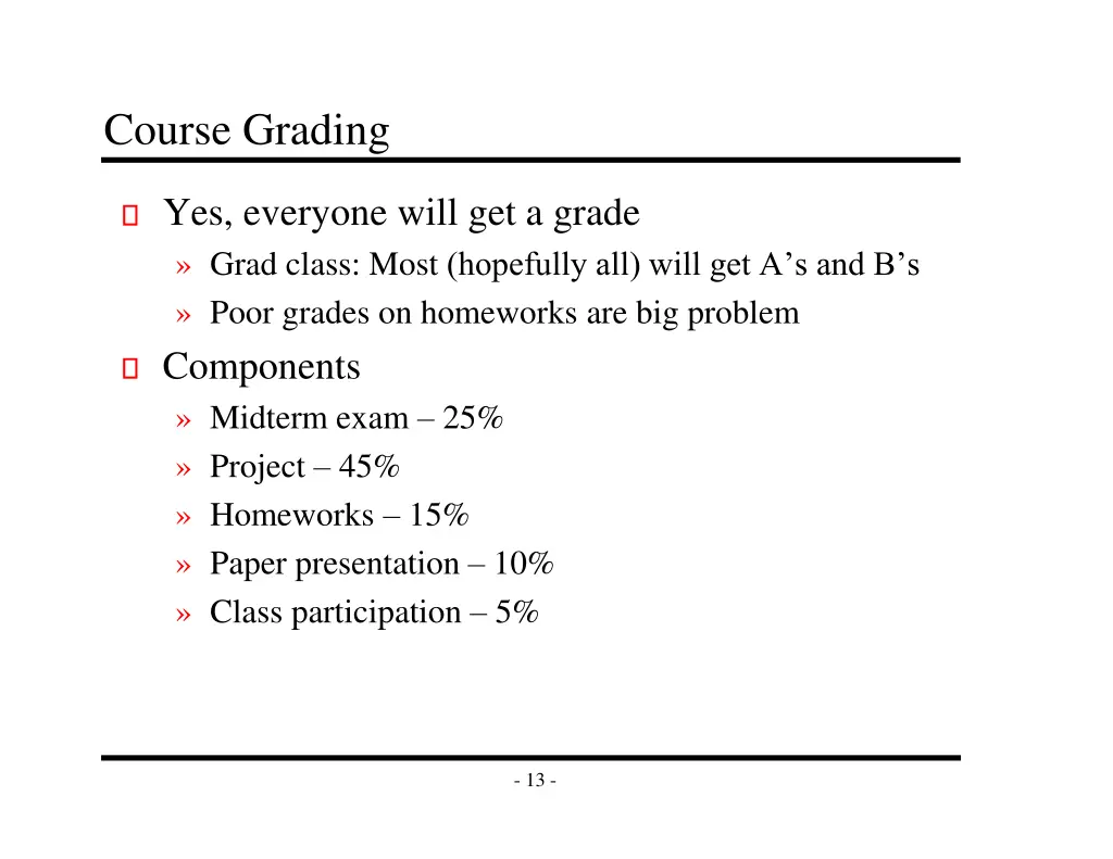 course grading