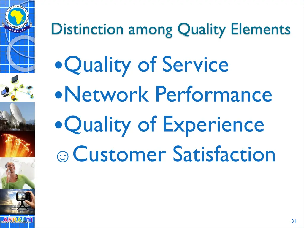 distinction among quality elements