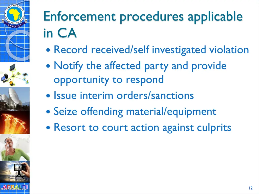 enforcement procedures applicable in ca record