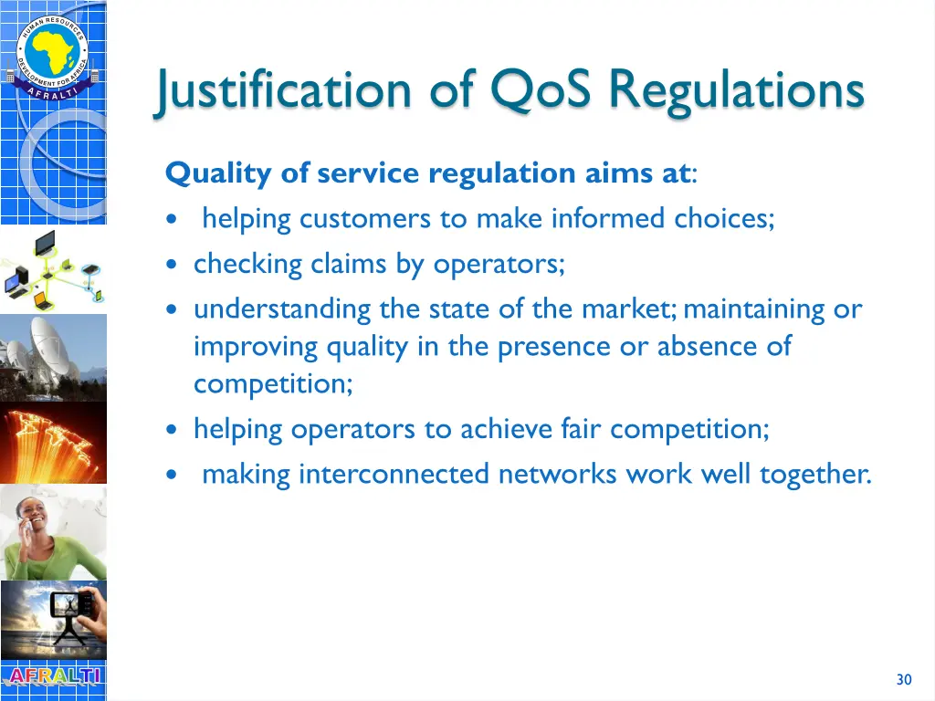 justification of qos regulations