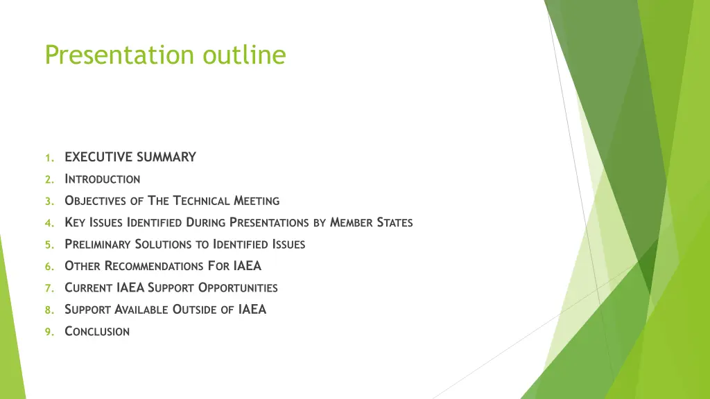 presentation outline