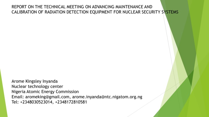 report on the technical meeting on advancing