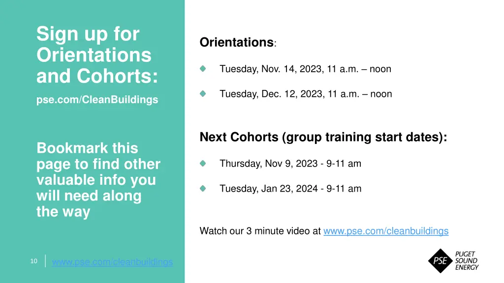 sign up for orientations and cohorts