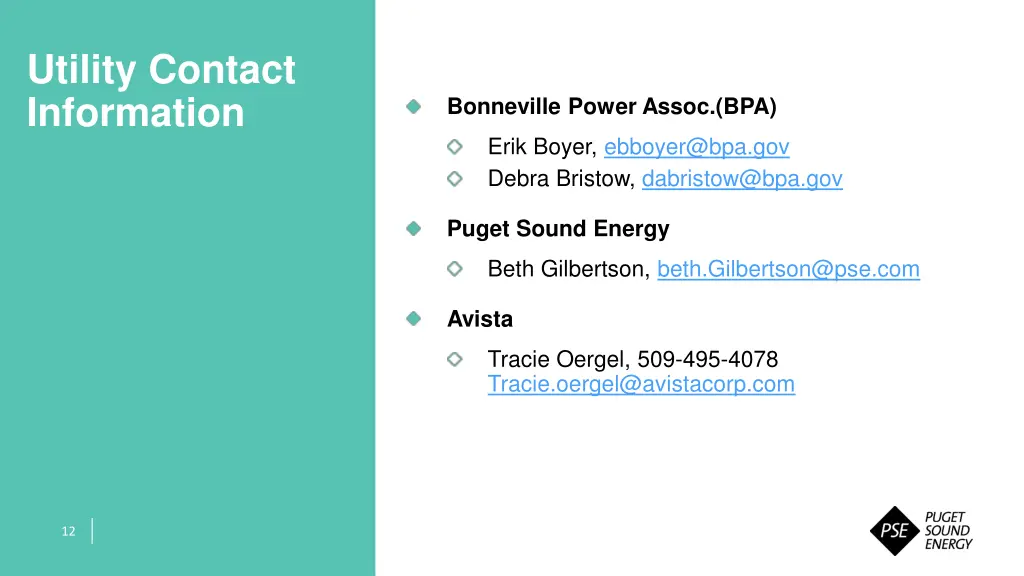 utility contact information