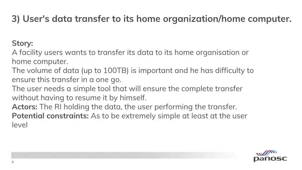 3 user s data transfer to its home organization