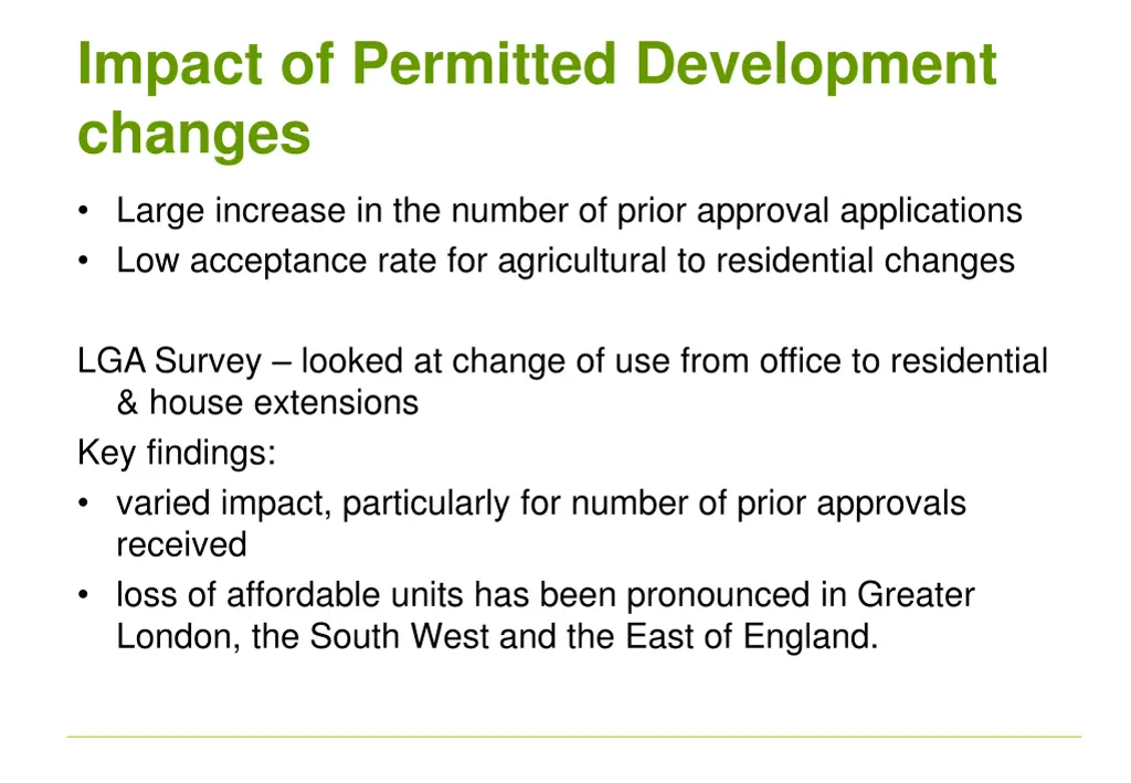 impact of permitted development changes