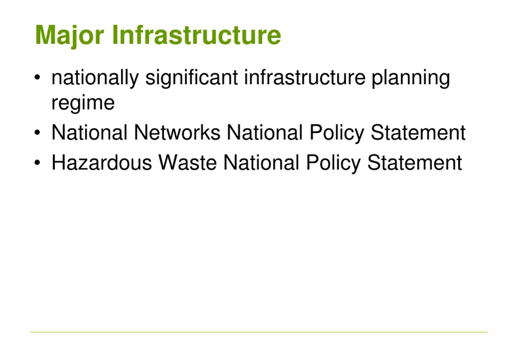 major infrastructure