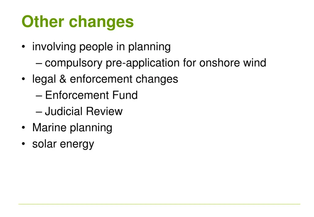 other changes