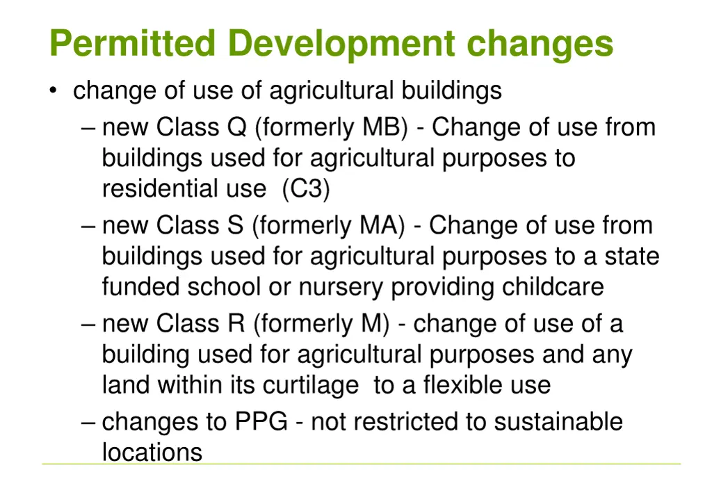 permitted development changes change