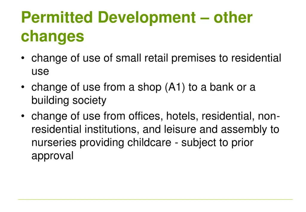 permitted development other changes
