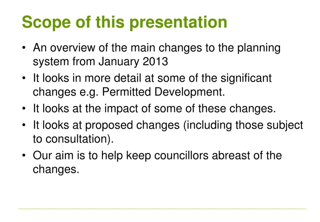 scope of this presentation