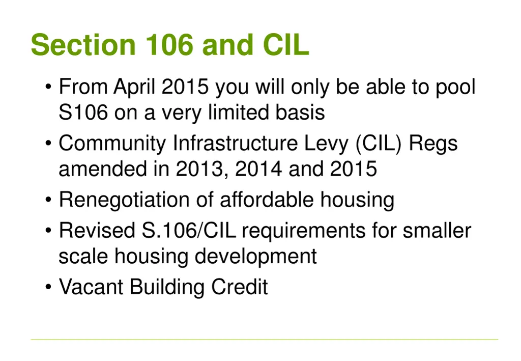 section 106 and cil