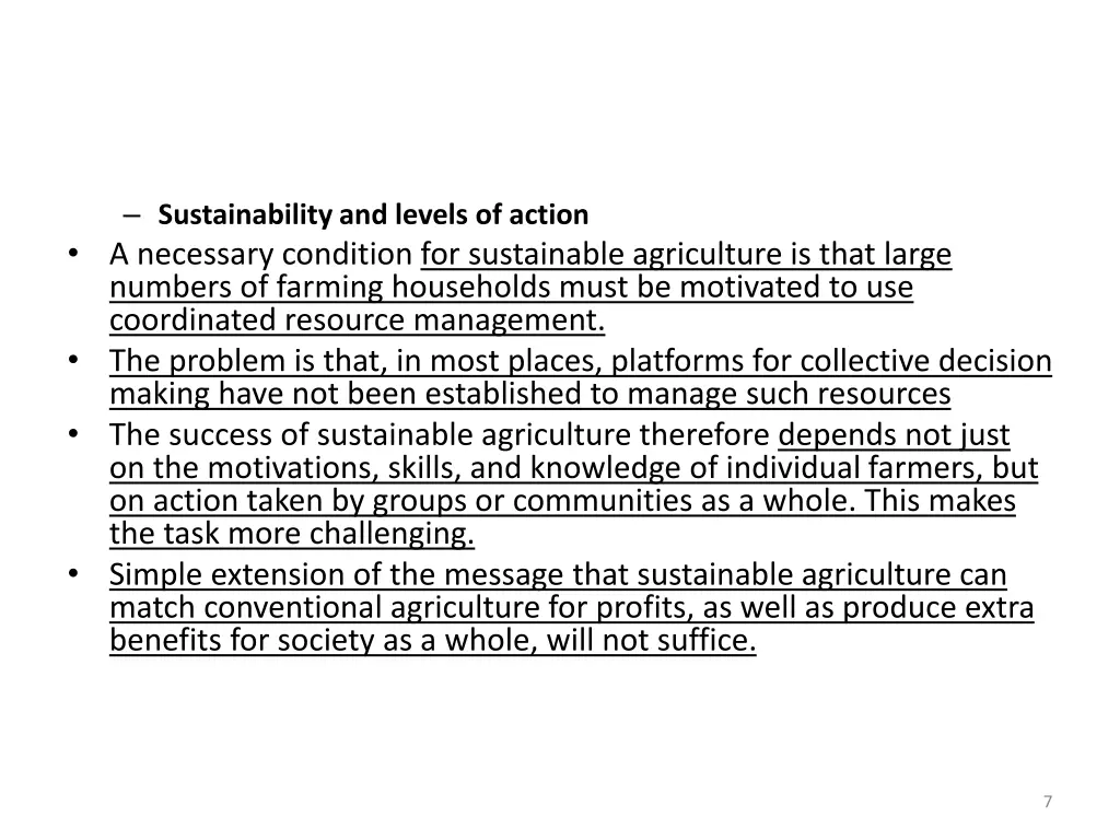 sustainability and levels of action a necessary