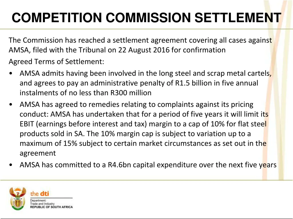 competition commission settlement