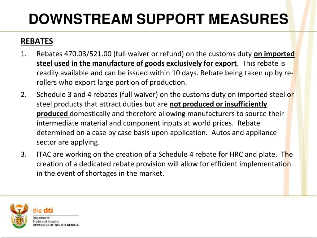 downstream support measures 1