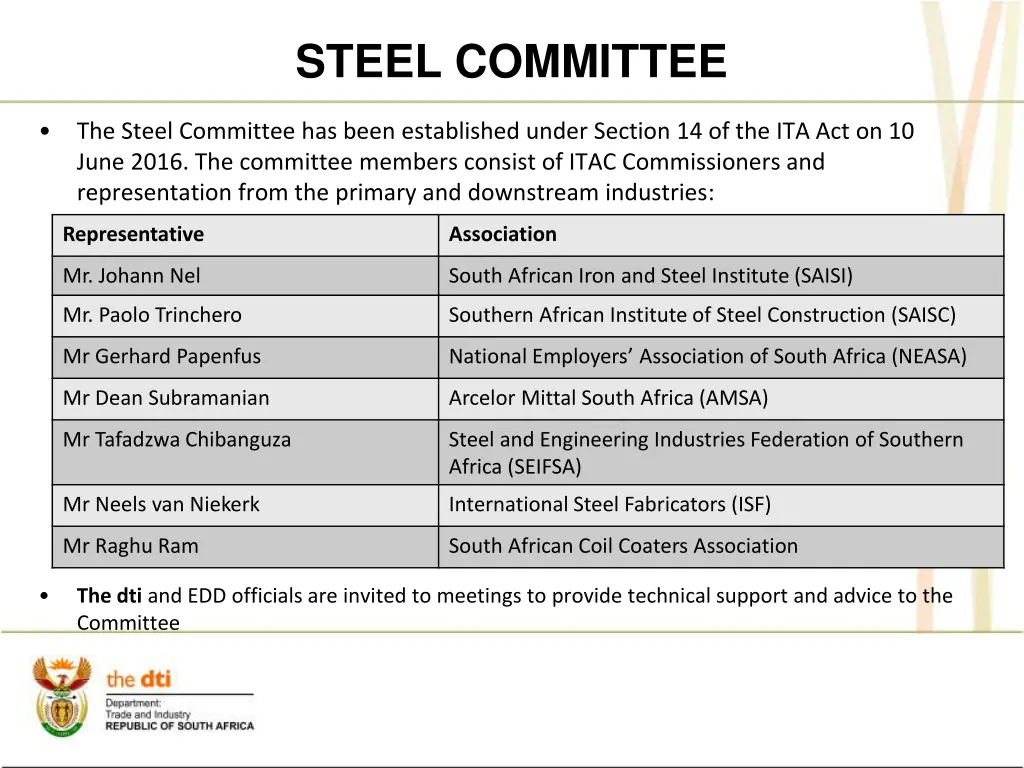 steel committee