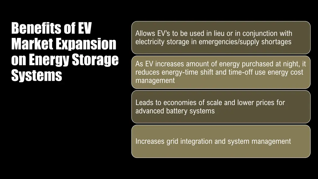 benefits of ev market expansion on energy storage