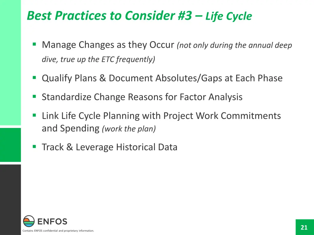 best practices to consider 3 life cycle