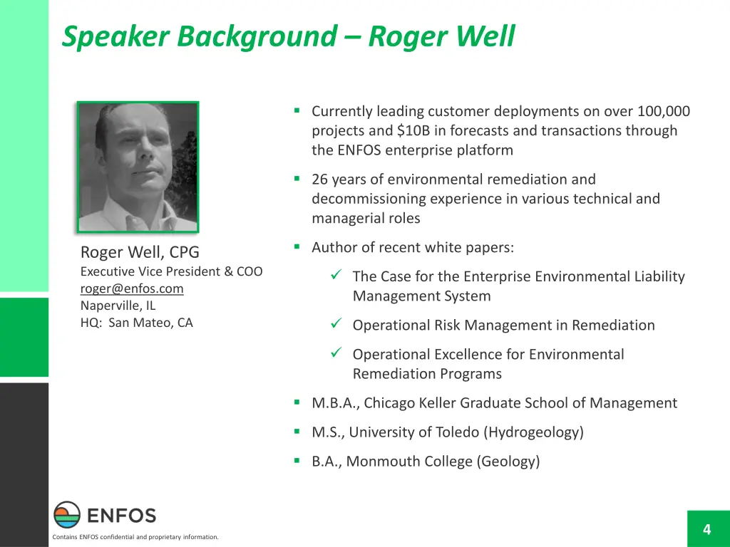 speaker background roger well