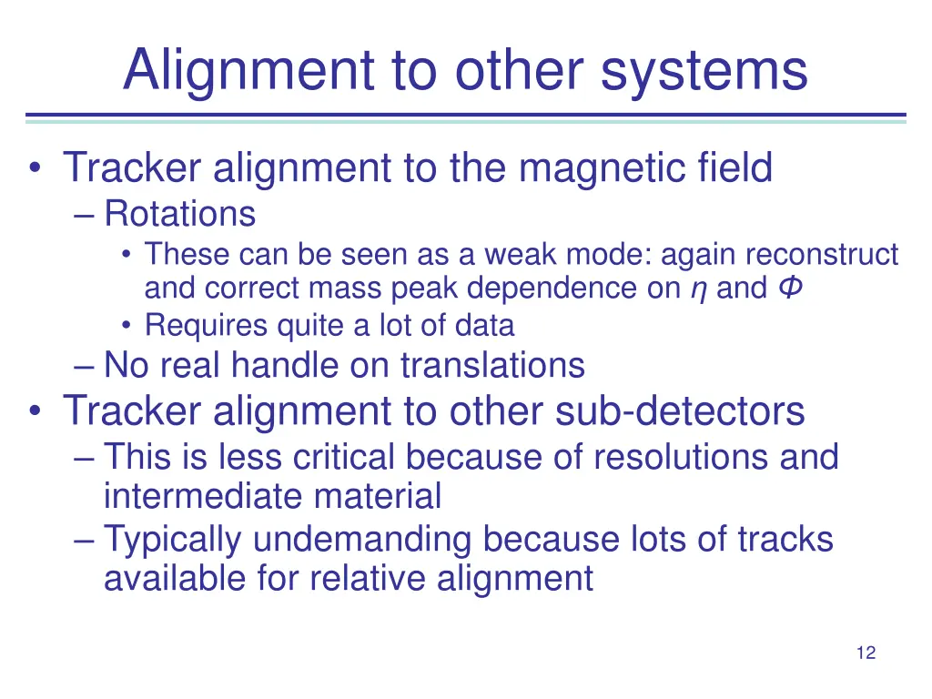alignment to other systems