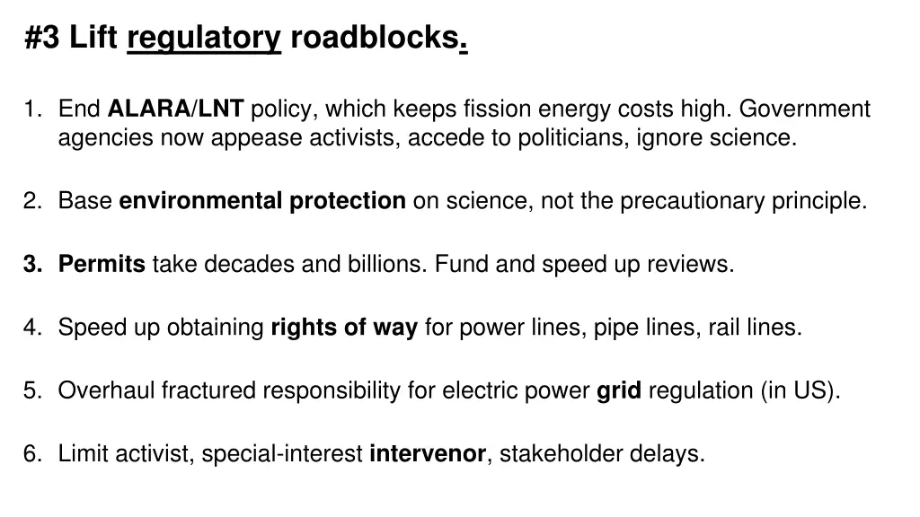 3 lift regulatory roadblocks