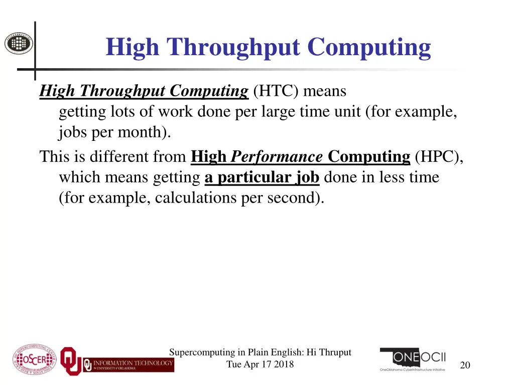 high throughput computing