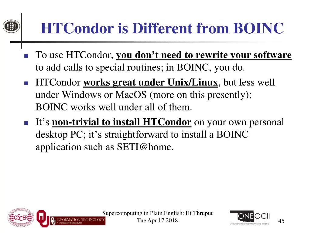 htcondor is different from boinc
