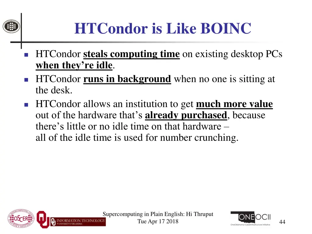 htcondor is like boinc