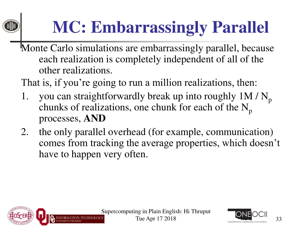 mc embarrassingly parallel