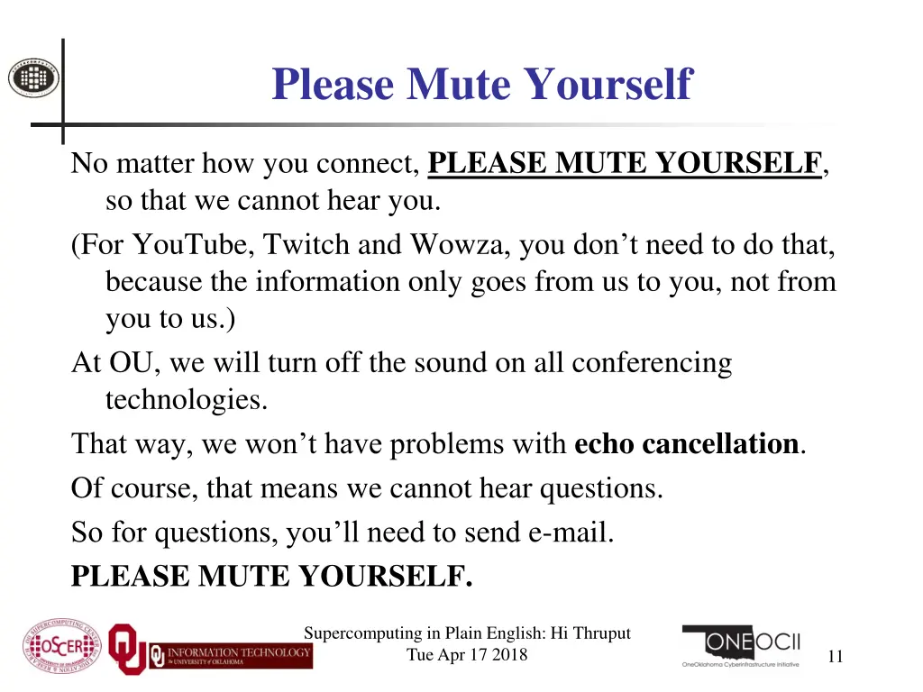 please mute yourself 1
