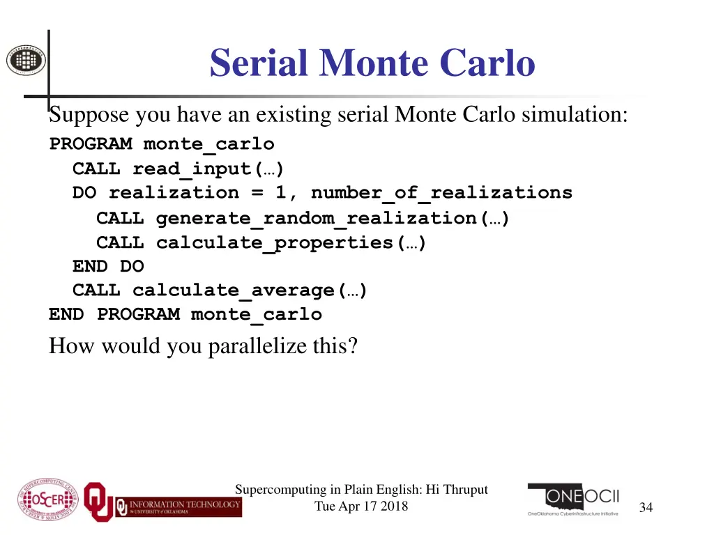 serial monte carlo