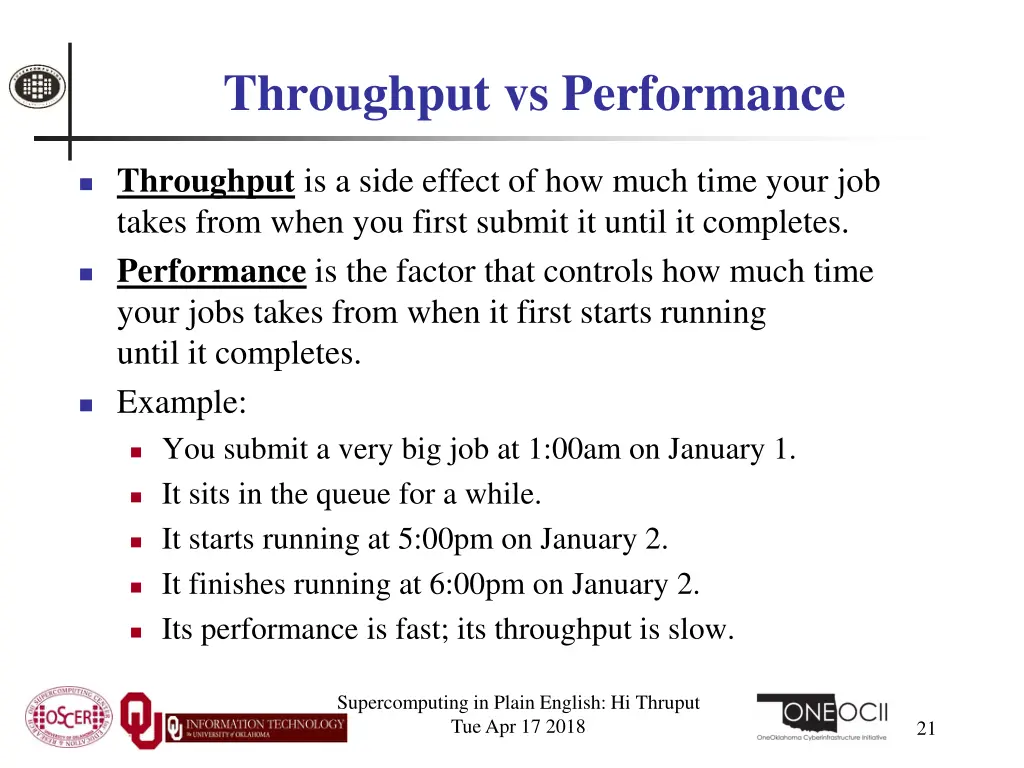 throughput vs performance