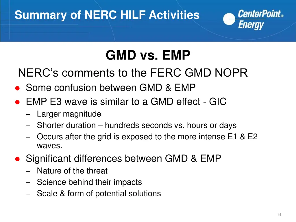 summary of nerc hilf activities 13