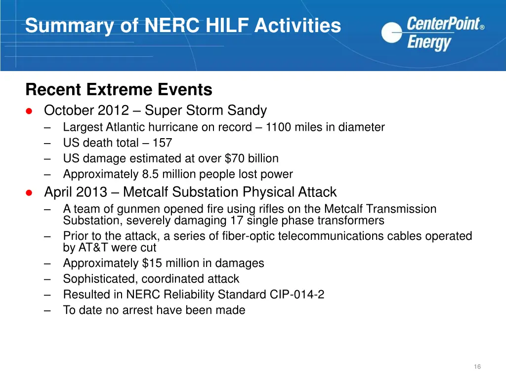 summary of nerc hilf activities 15