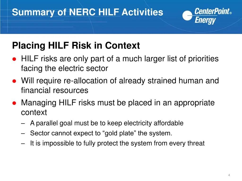 summary of nerc hilf activities 3