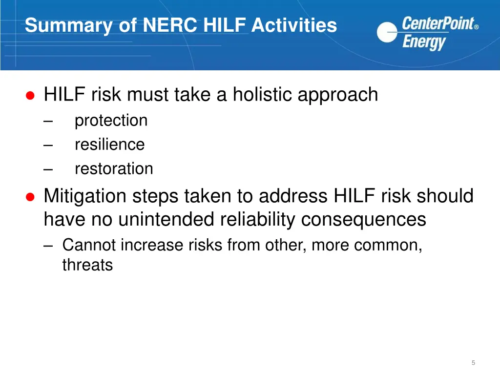 summary of nerc hilf activities 4