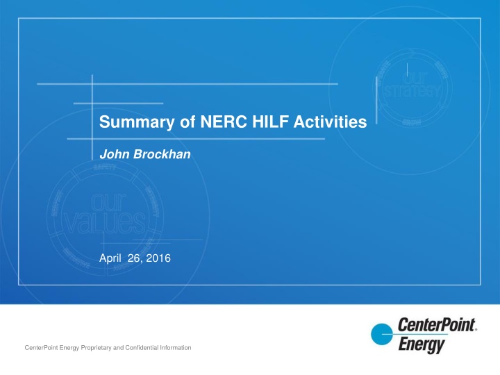 summary of nerc hilf activities