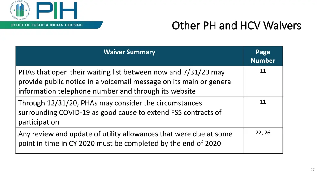 other ph and hcv waivers other ph and hcv waivers