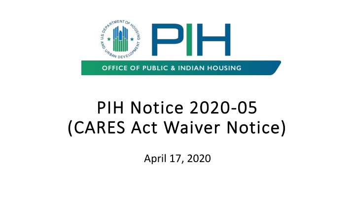 pih notice 2020 pih notice 2020 05 cares