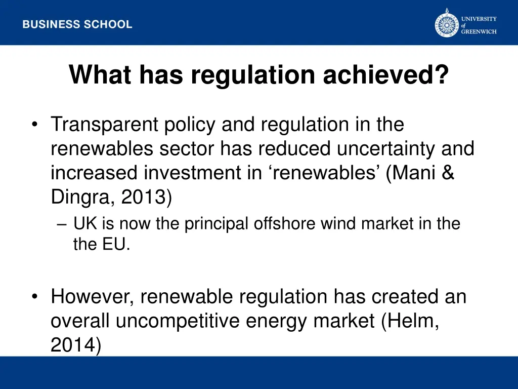 what has regulation achieved