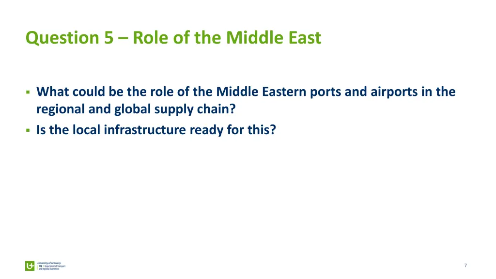 question 5 role of the middle east