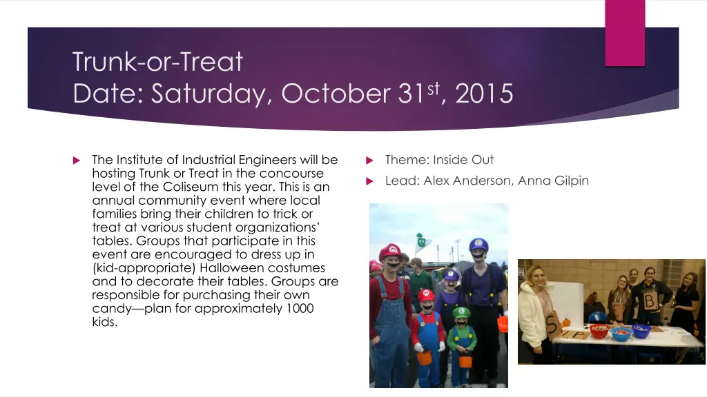 trunk or treat date saturday october 31 st 2015