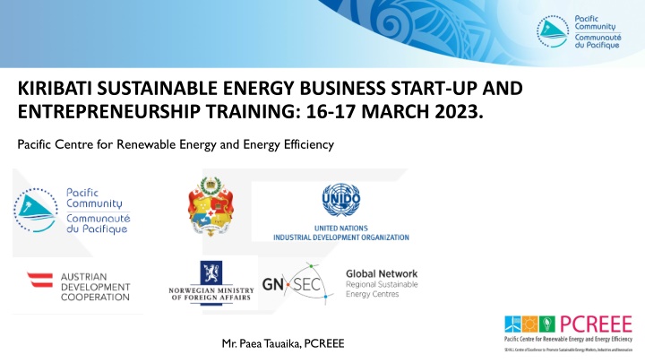 kiribati sustainable energy business start