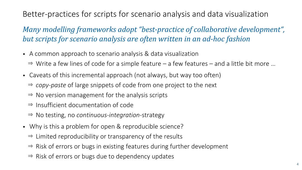 better practices for scripts for scenario