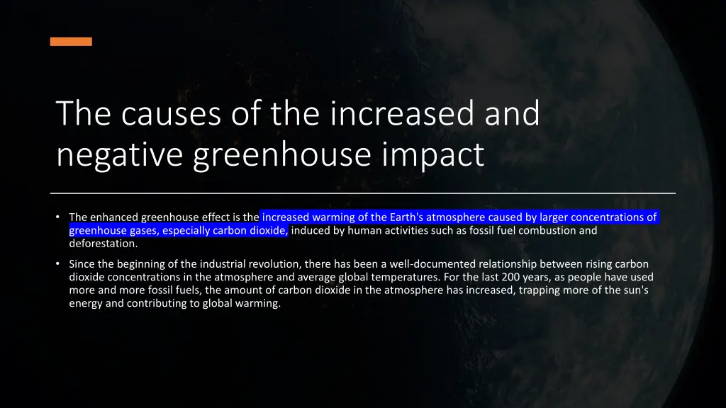 the causes of the increased and negative