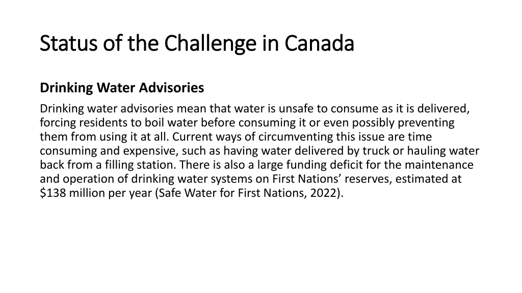 status of the challenge in canada status 3