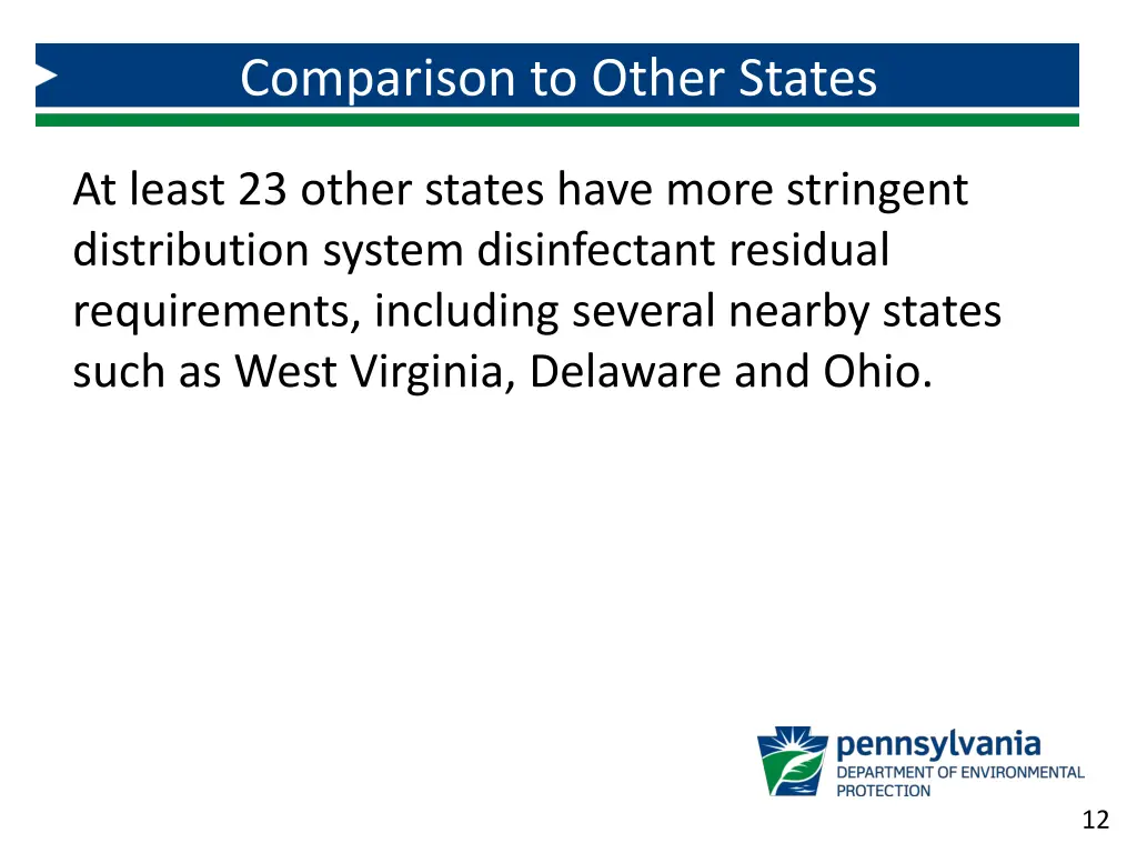comparison to other states