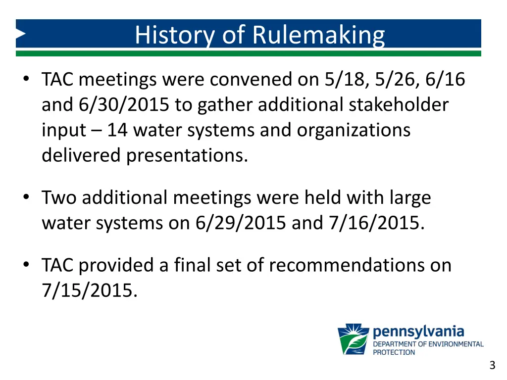 history of rulemaking 1