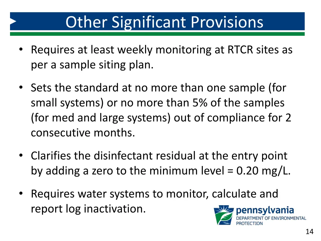 other significant provisions