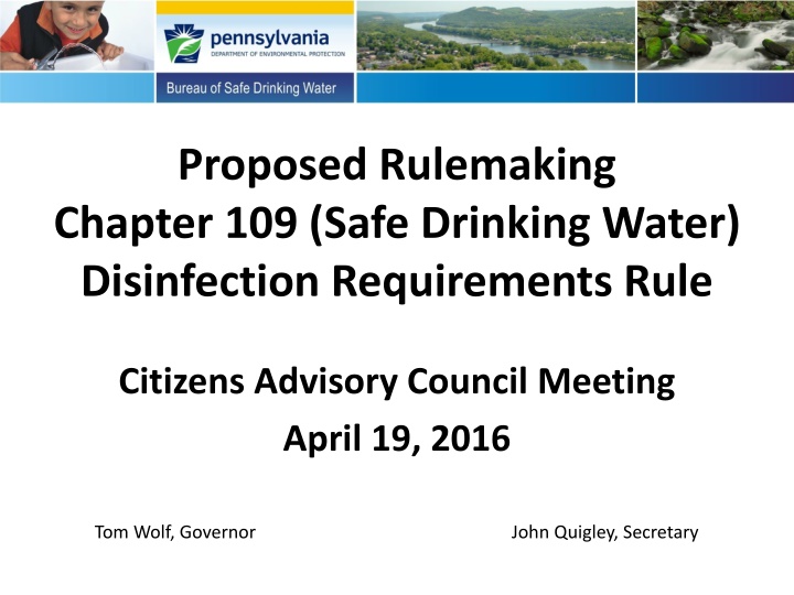 proposed rulemaking chapter 109 safe drinking